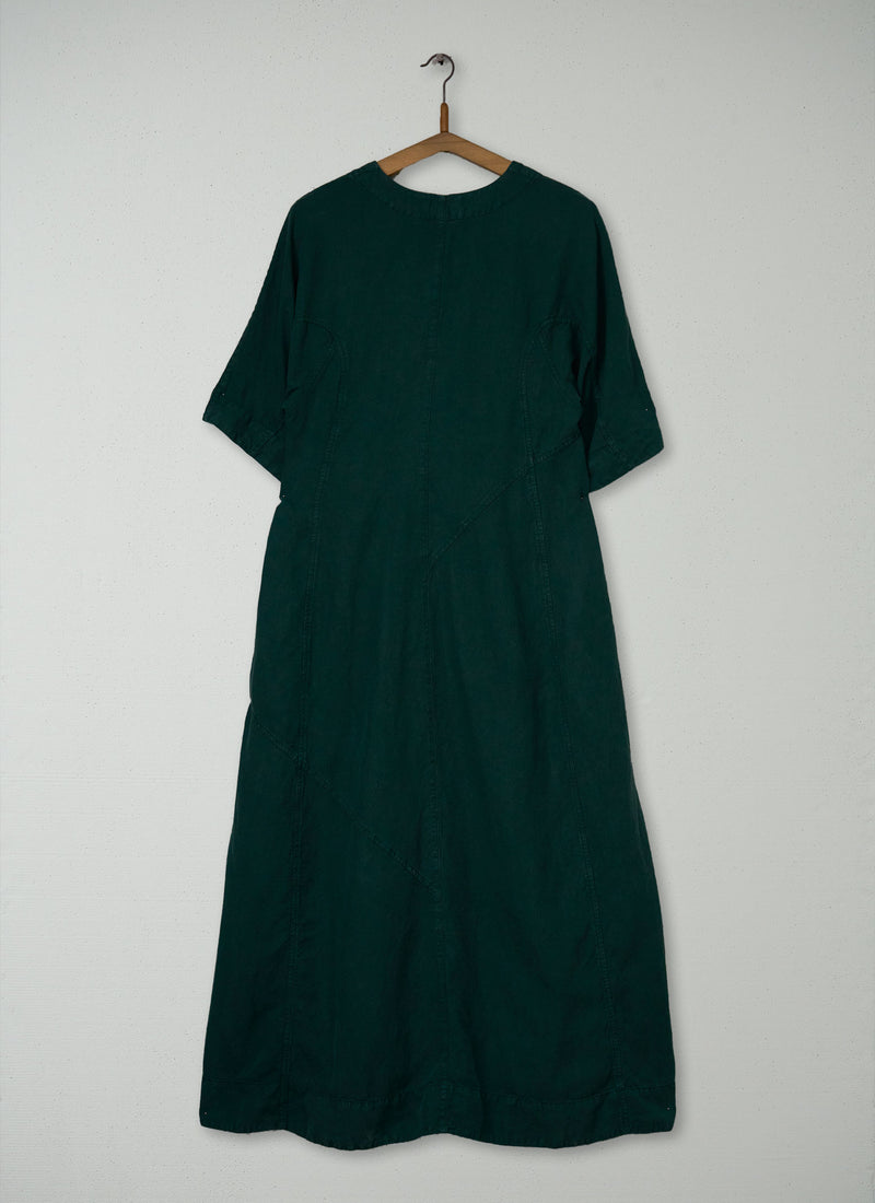 Reworn Lyocell Linen Dress Size 4 (1780) | Basalt