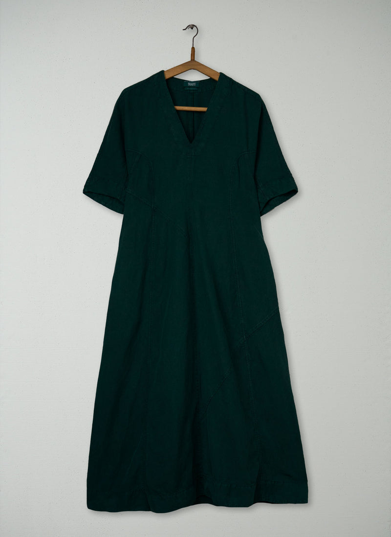 Reworn Lyocell Linen Dress Size 4 (1780) | Basalt