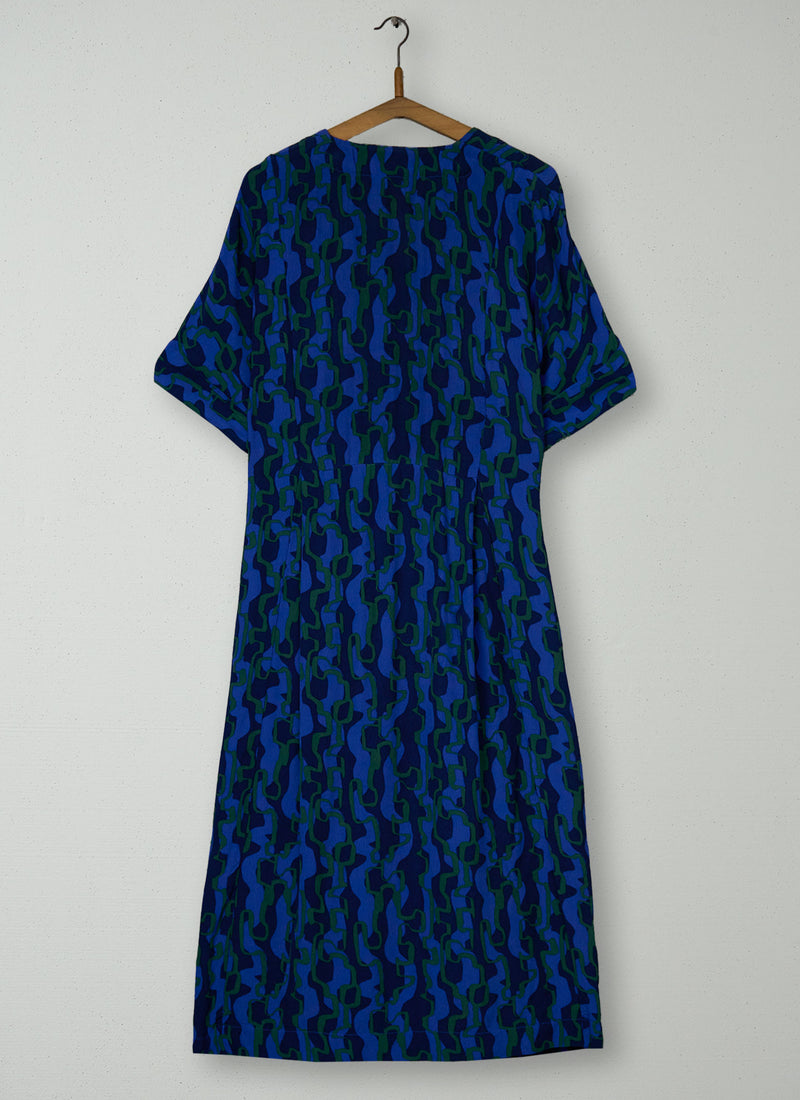 Reworn Bryn Ribbon Print Dress Size S (1679) | Multi