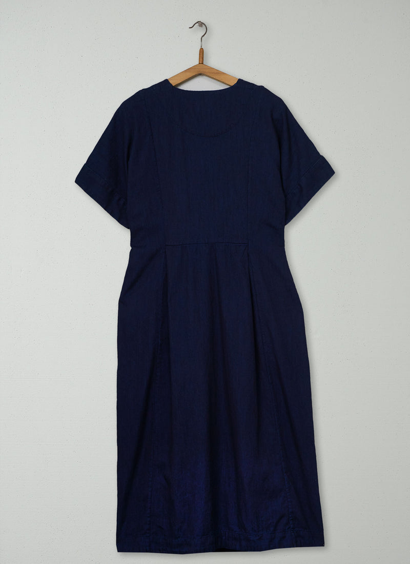 Reworn Indigo Twill Dress Size S (2199) | Indigo