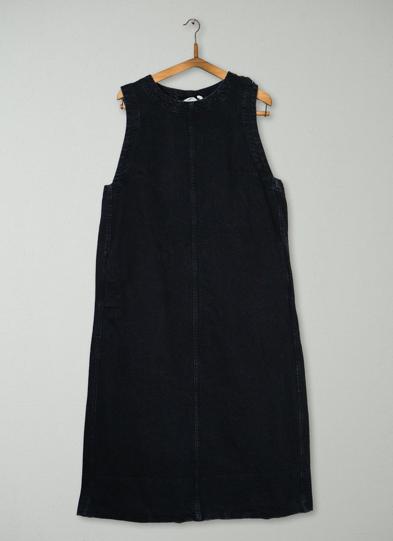 Reworn Denim Workwear Dress Size 6 (1935) | Black