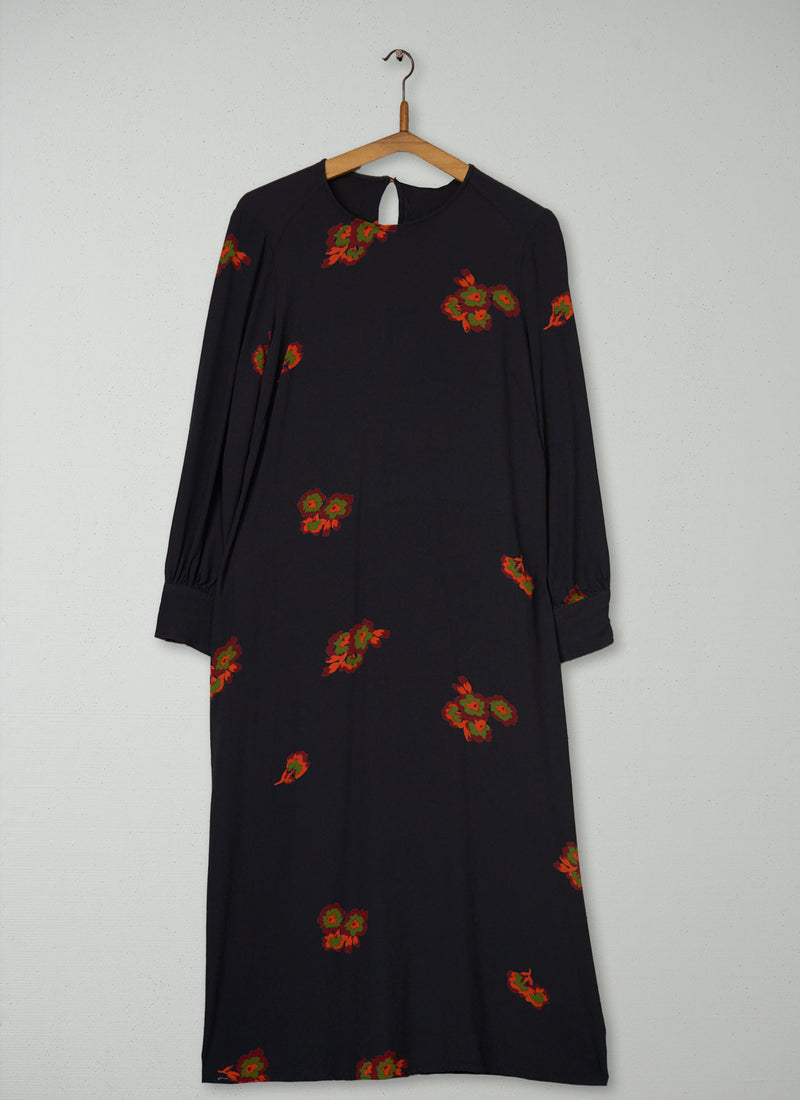 Reworn Floral Print Column Dress Size 12 (1936) | Multi