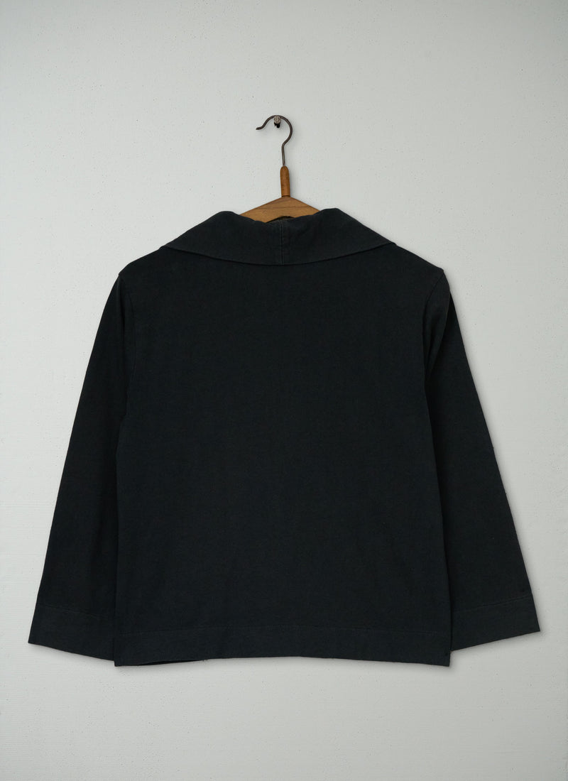 Reworn Cotton Jersey Button Up Tee Size XS (163) | Slate