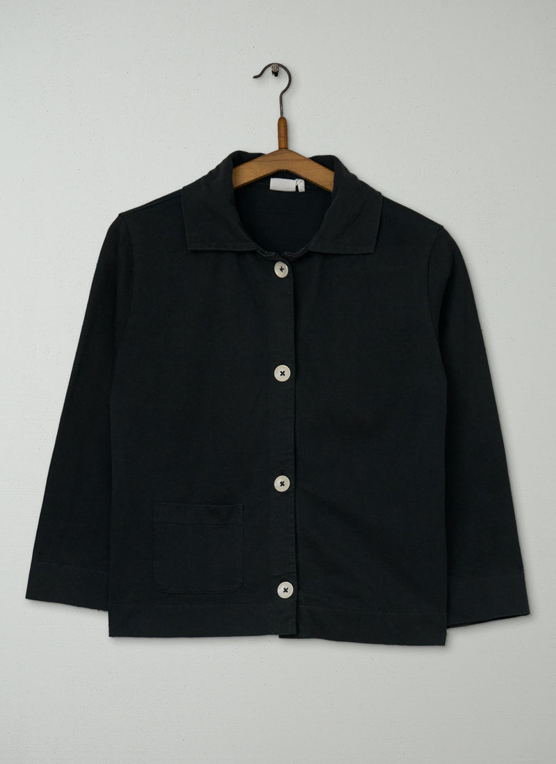 Reworn Cotton Jersey Button Up Tee Size XS (163) | Slate