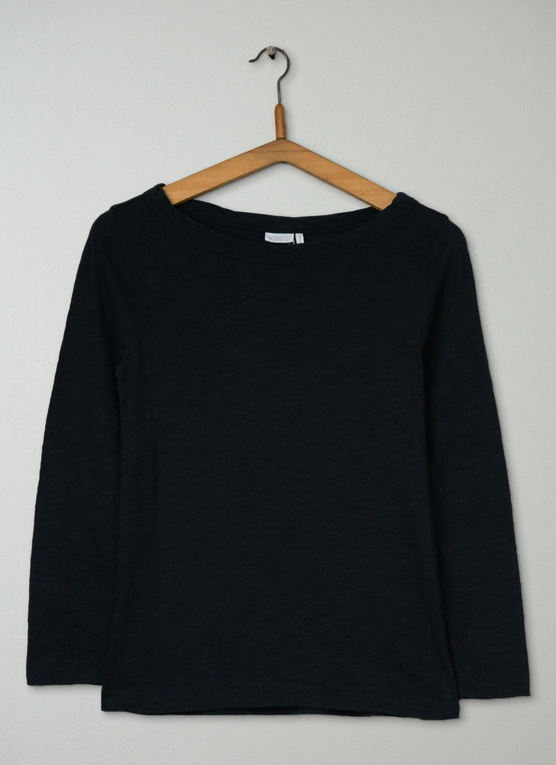 Reworn Boat Neck Tee Size XXS (172) | Carbon Black