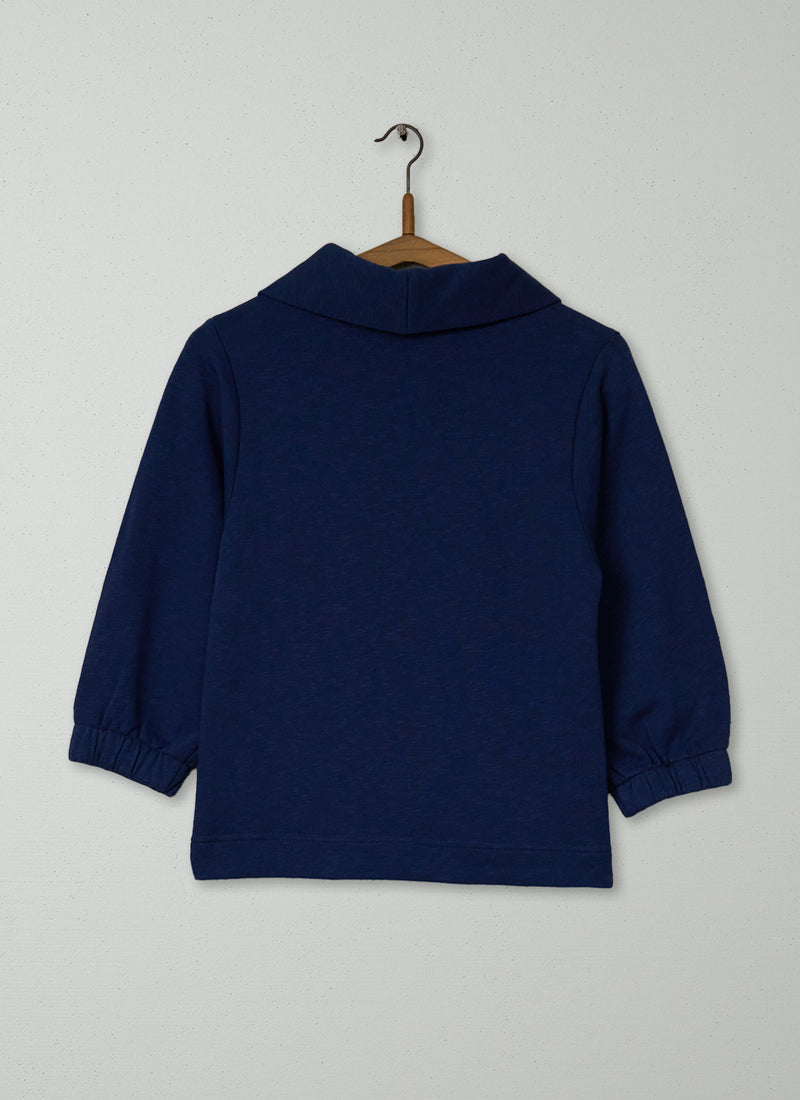Reworn Loop Back Cotton Sweatshirt Size XXS (104) | Navy