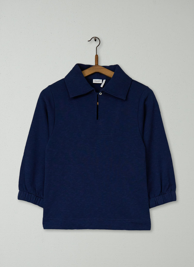 Reworn Loop Back Cotton Sweatshirt Size XXS (104) | Navy