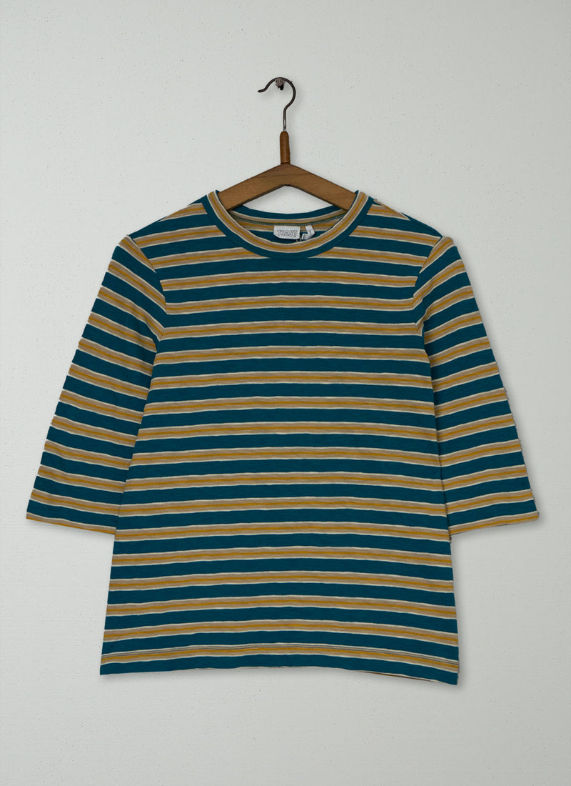 Reworn Stripe Cotton Half Sleeve Tee Size XXS (147) | Multi