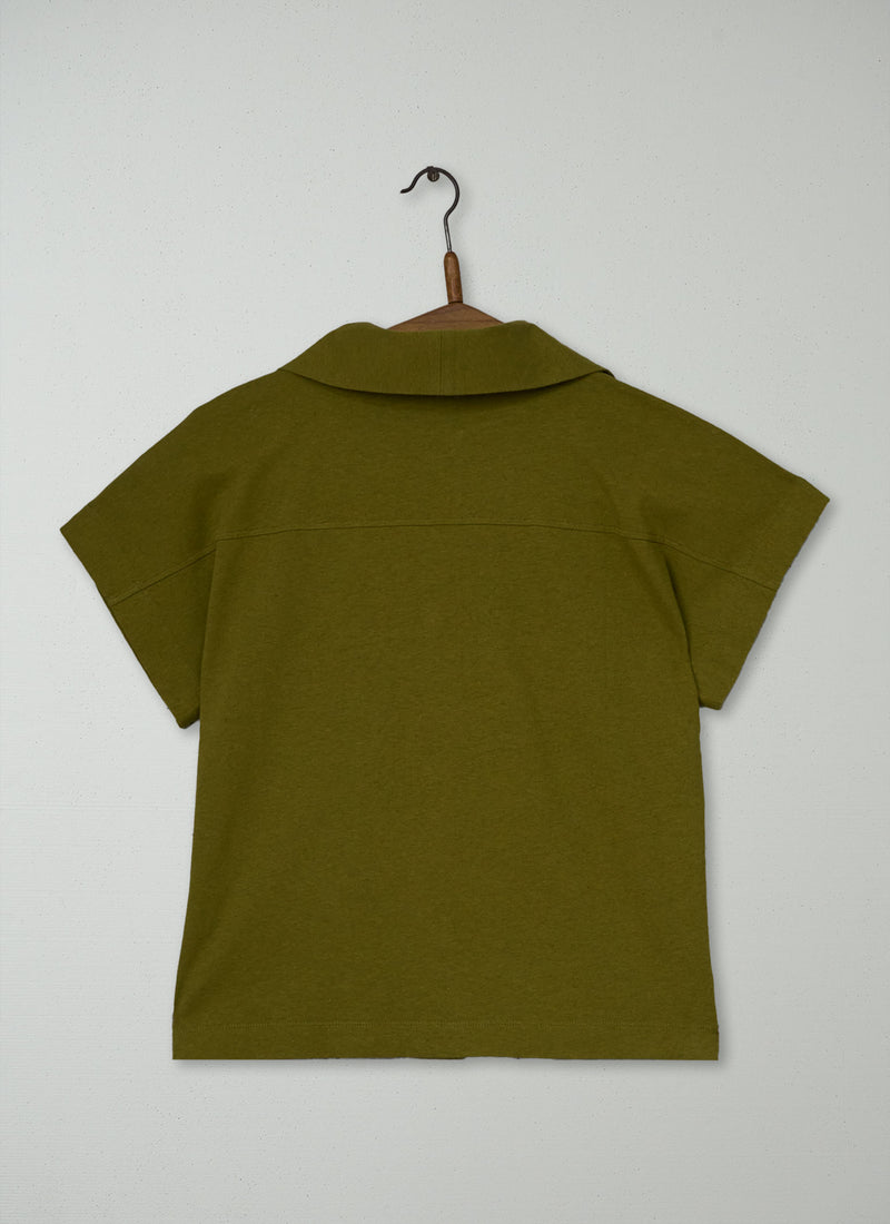 Reworn Cotton Linen Jersey Shirt Size XXS (187) | Leaf