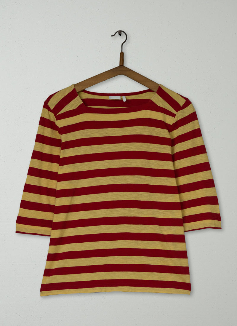 Reworn Bold Stripe Cotton Tee Size XS (159) | Multi