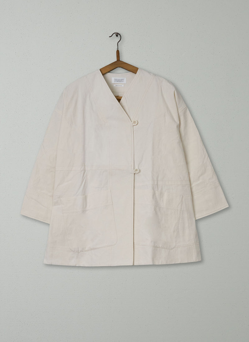 Reworn Cotton Canvas Wrap Jacket Size M (257) | Calico