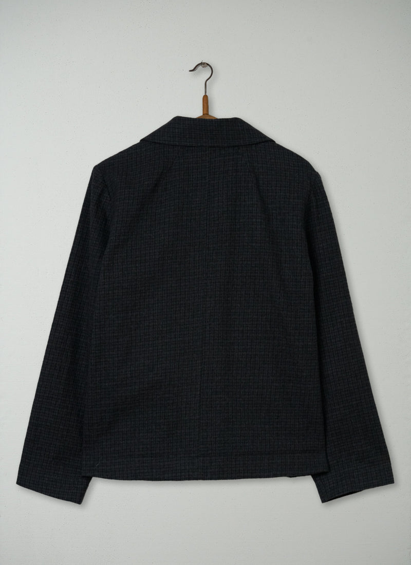 Reworn Check Round Collar Jacket Size 14 (285) | Multi