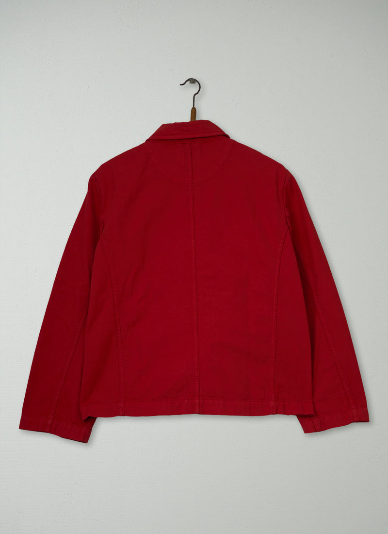 Reworn Cotton Canvas Jacket Size 8 (279) | Poppy Red
