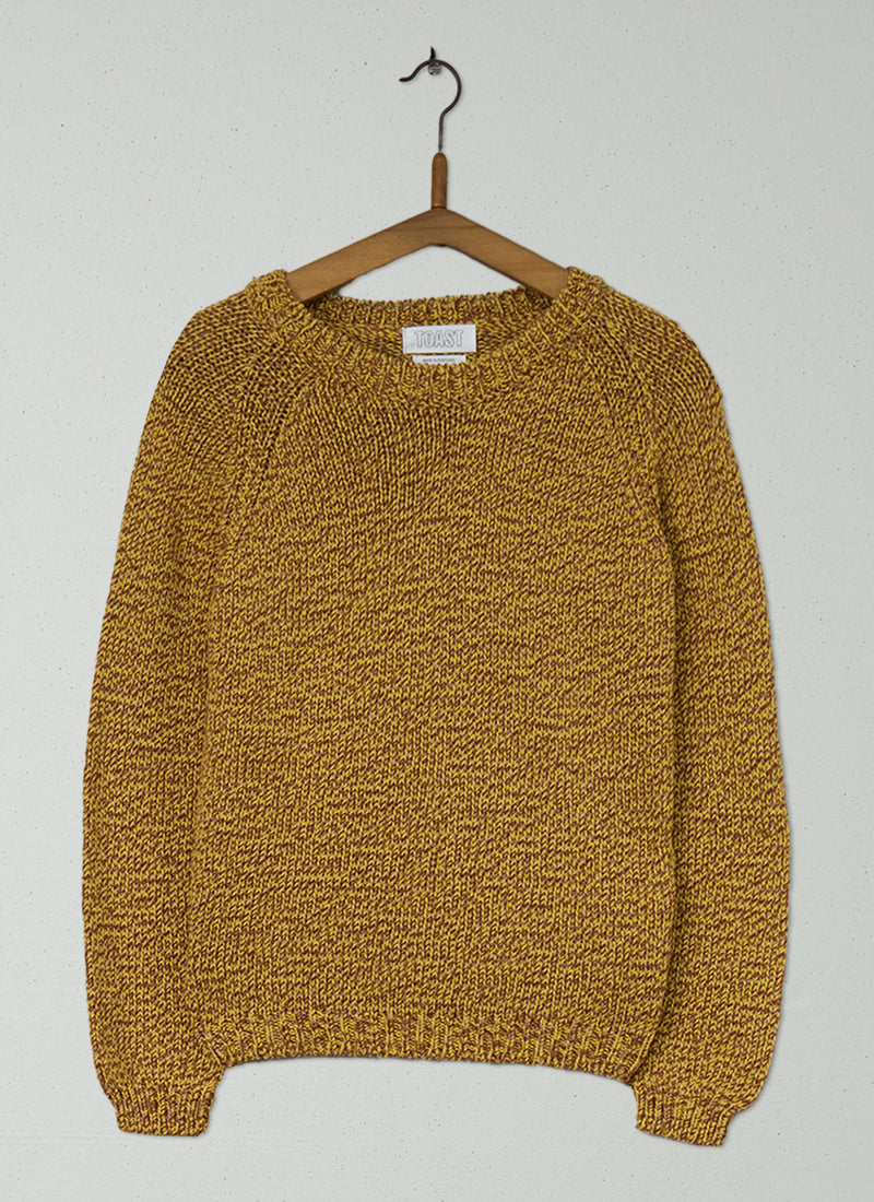 Reworn Cotton Merino Marl Sweater Size S (639) | Mustard Marl