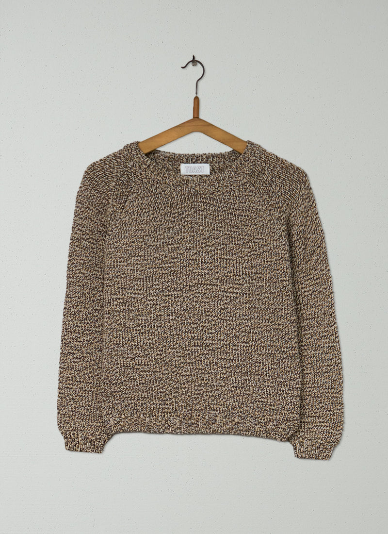 Reworn Cotton Merino Marl Sweater Size XS (638) | Ecru Marl