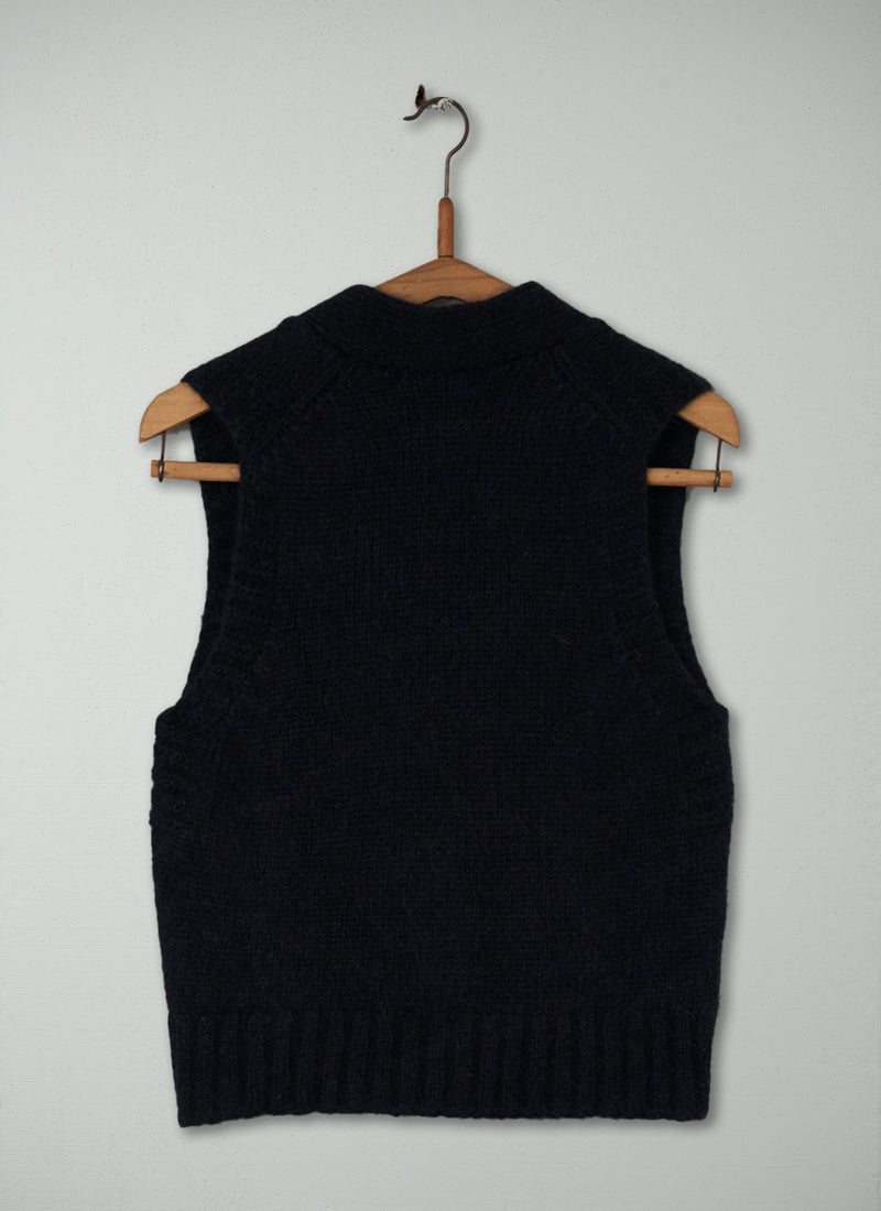 Reworn Alpaca Blend Knitted Tank Size XS (655) | Navy