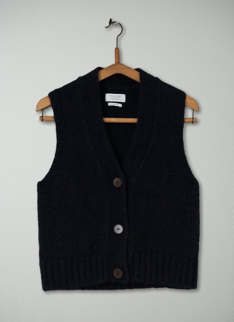 Reworn Alpaca Blend Knitted Tank Size XS (655) | Navy