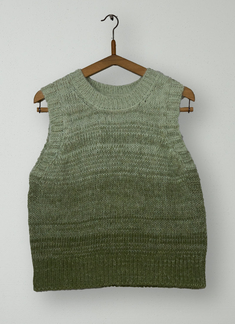 Reworn Ombre Knitted Tank Size M (648) | Sea Foam