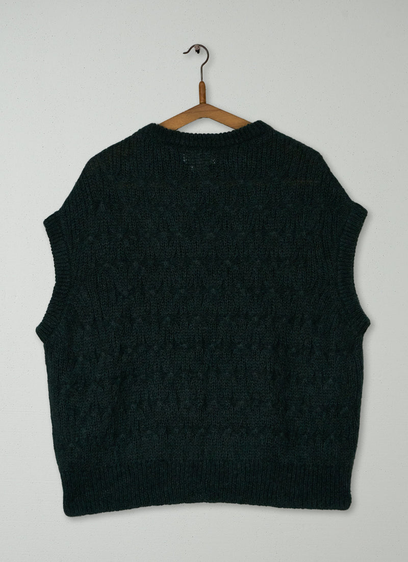 Reworn Mohair Cotton Lace Cable Tank Size XS  (654) | Oil