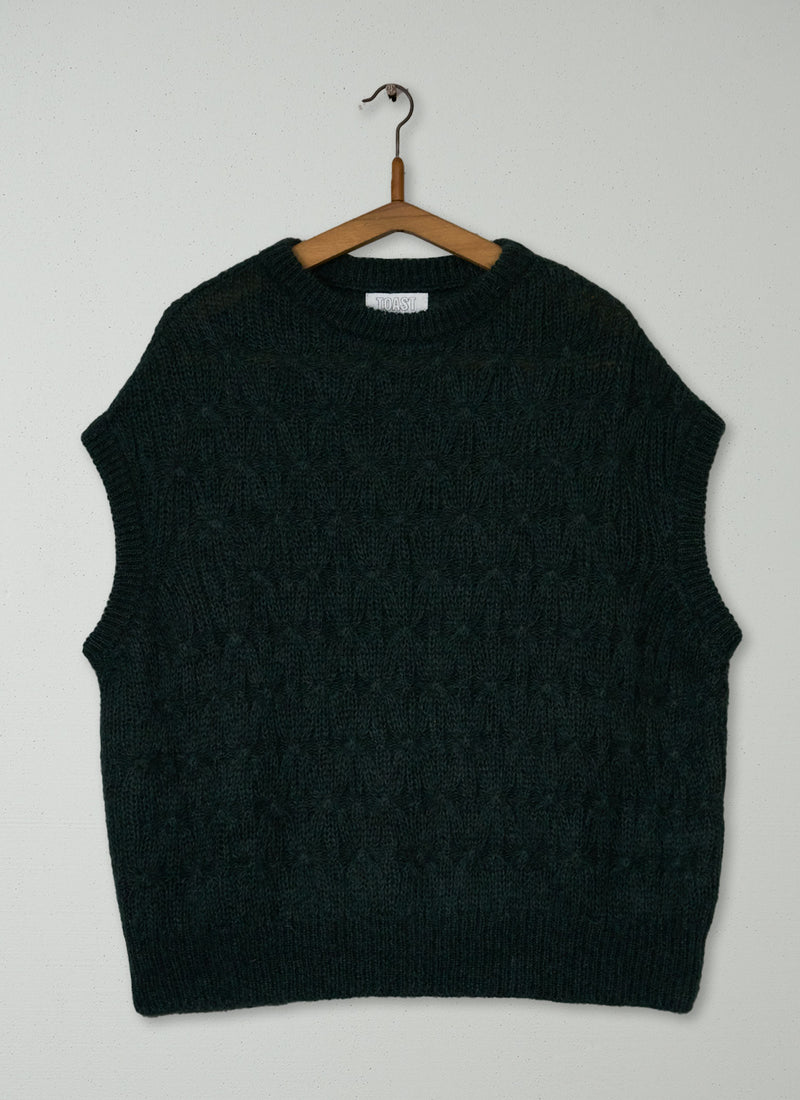 Reworn Mohair Cotton Lace Cable Tank Size XS  (654) | Oil