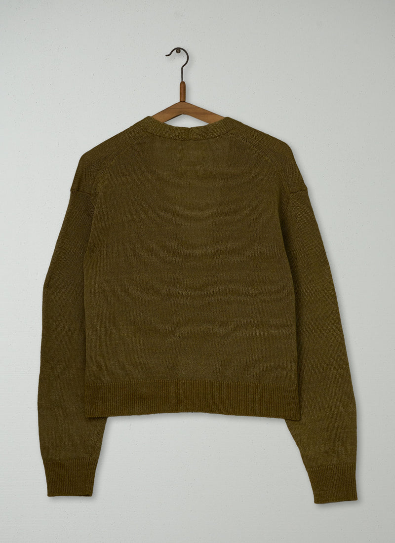 Reworn Patch Pocket Knitwear Size M (672) | Old Gold