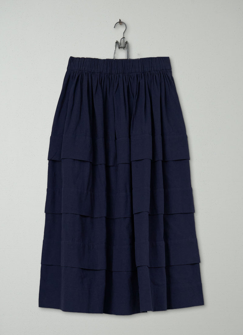 Reworn Textured Cotton Skirt Size 12 (328) | Slate