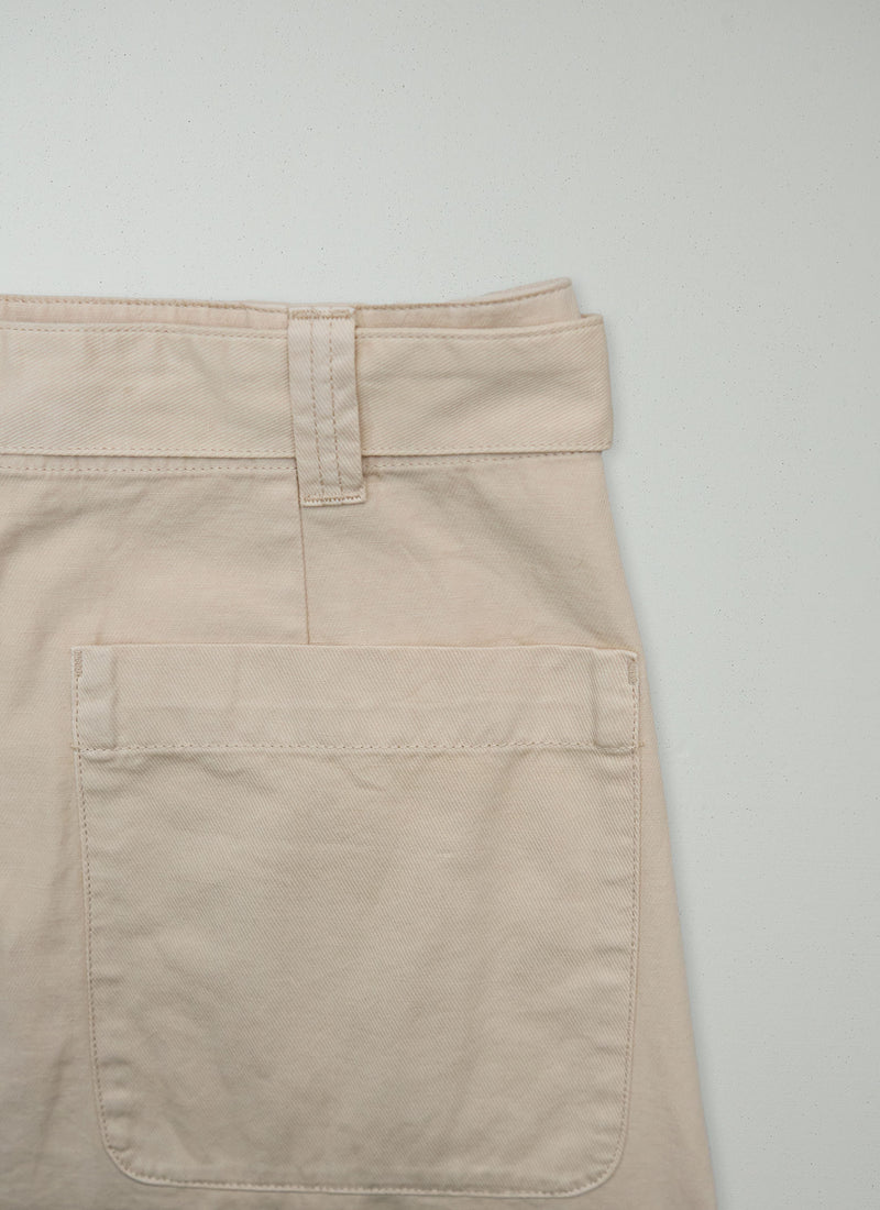 Reworn A Line Cotton Linen Skirt Size 4 (320) | Shell