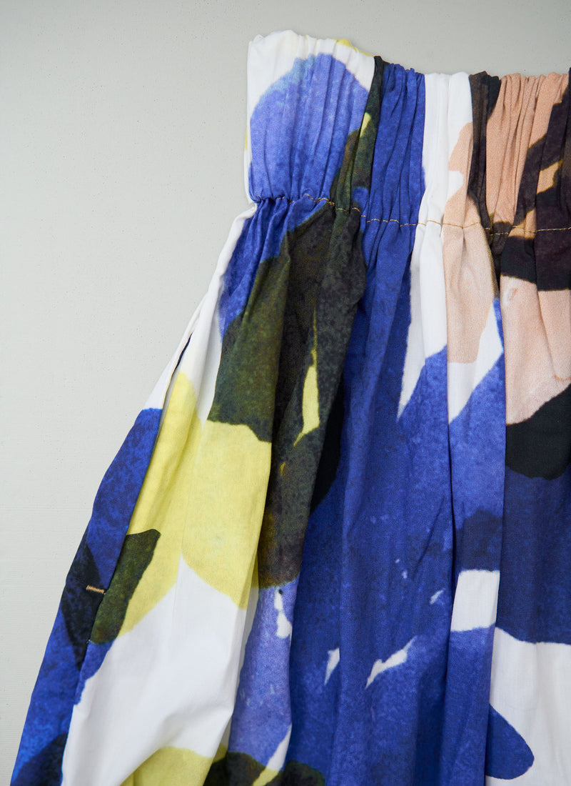 Reworn Abstract Paint Cotton Skirt Size XXS (361) | Multi