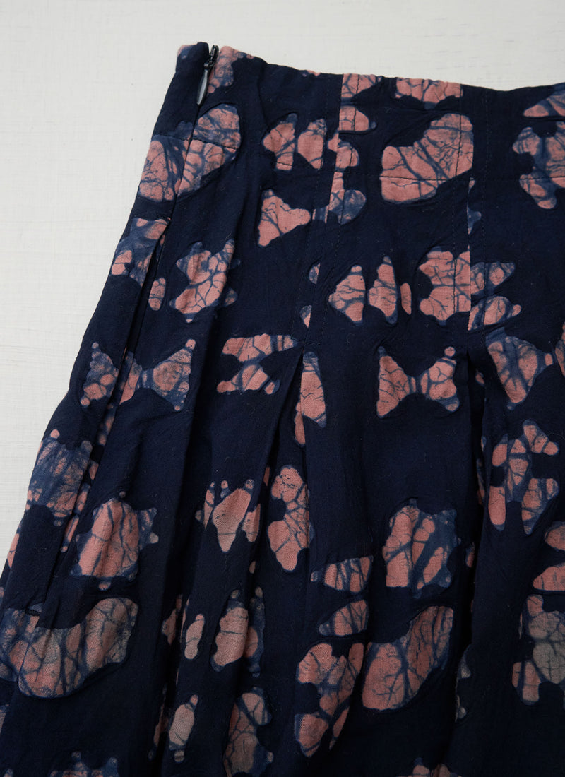 Reworn Batik Print Poplin Skirt Size 4 (358) | Multi