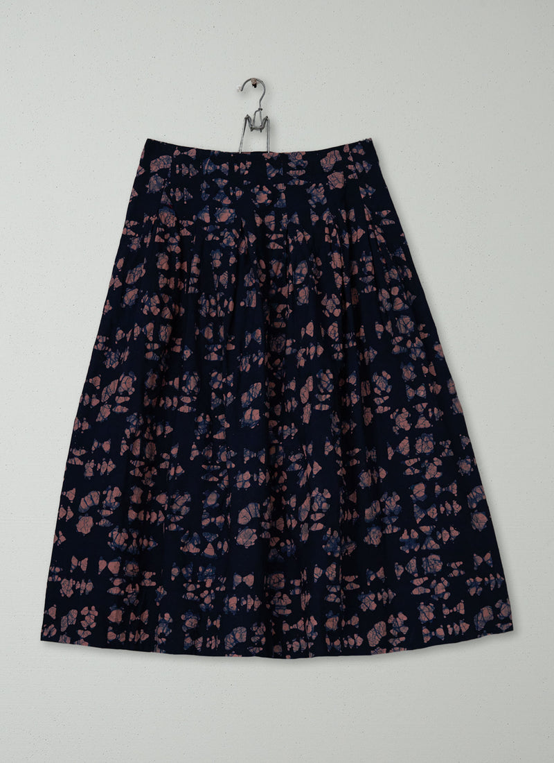 Reworn Batik Print Poplin Skirt Size 4 (358) | Multi
