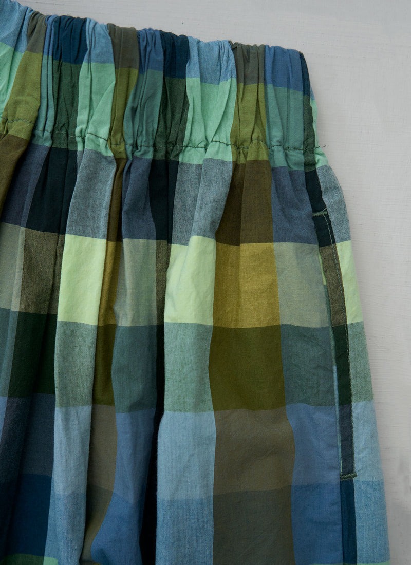 Reworn Check Cotton Skirt Size XS (325) | Multi