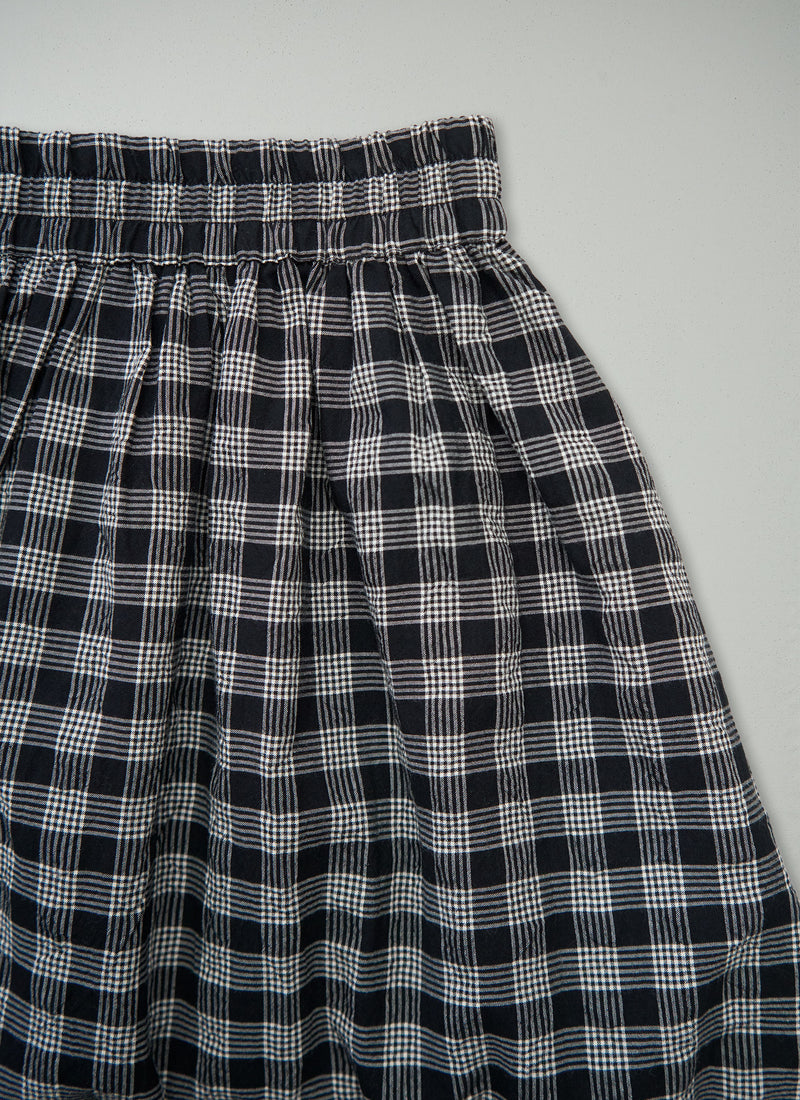 Reworn Cotton Seersucker Skirt Size S (367) | Multi