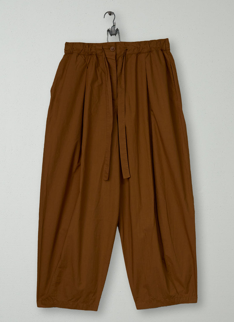 Reworn Pleated Poplin Trousers Size 16 (1509) | Copper