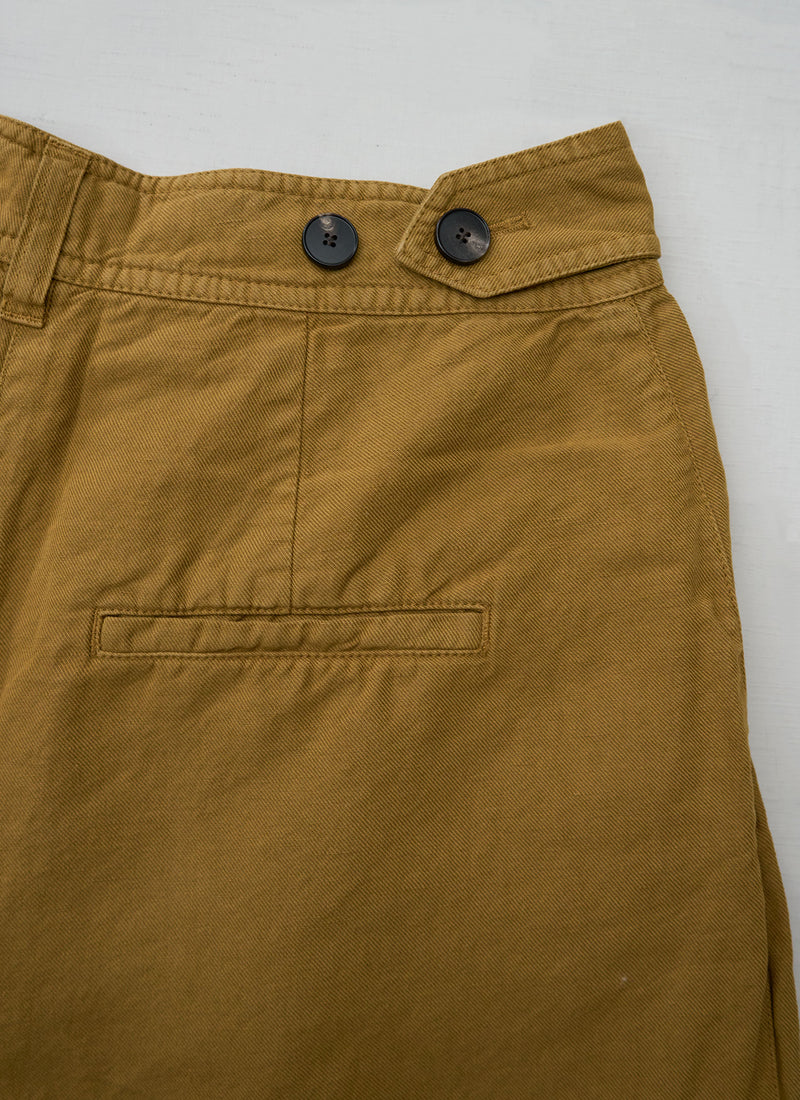 Reworn Cotton Linen Twill Shorts Size 8 (1444) | Walnut