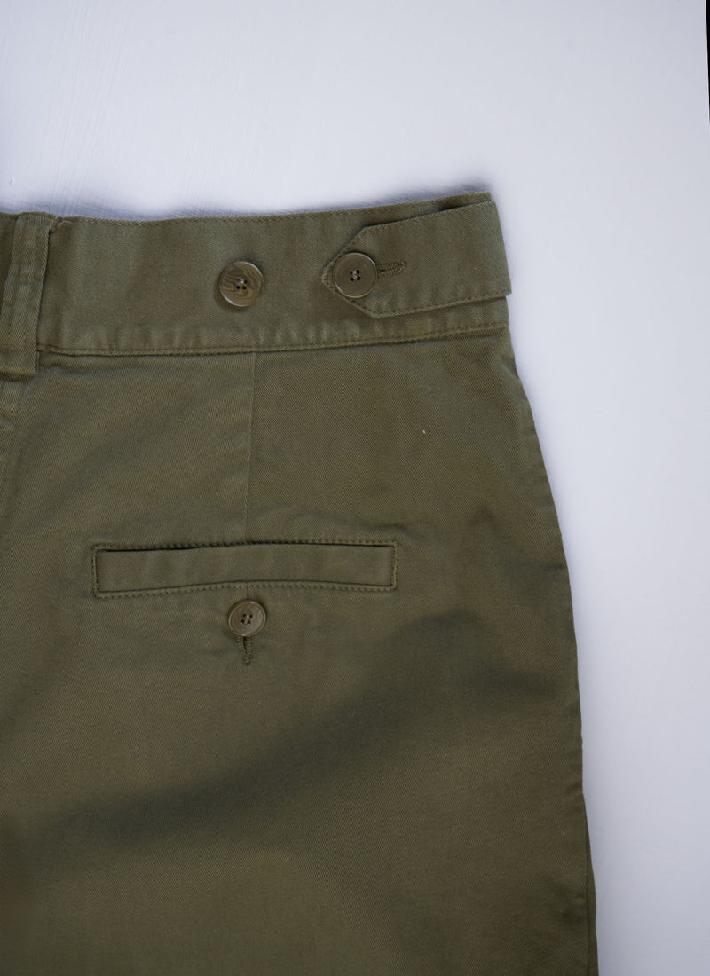 Reworn Side Tab Trousers Size 14 (1189) | Rich Olive