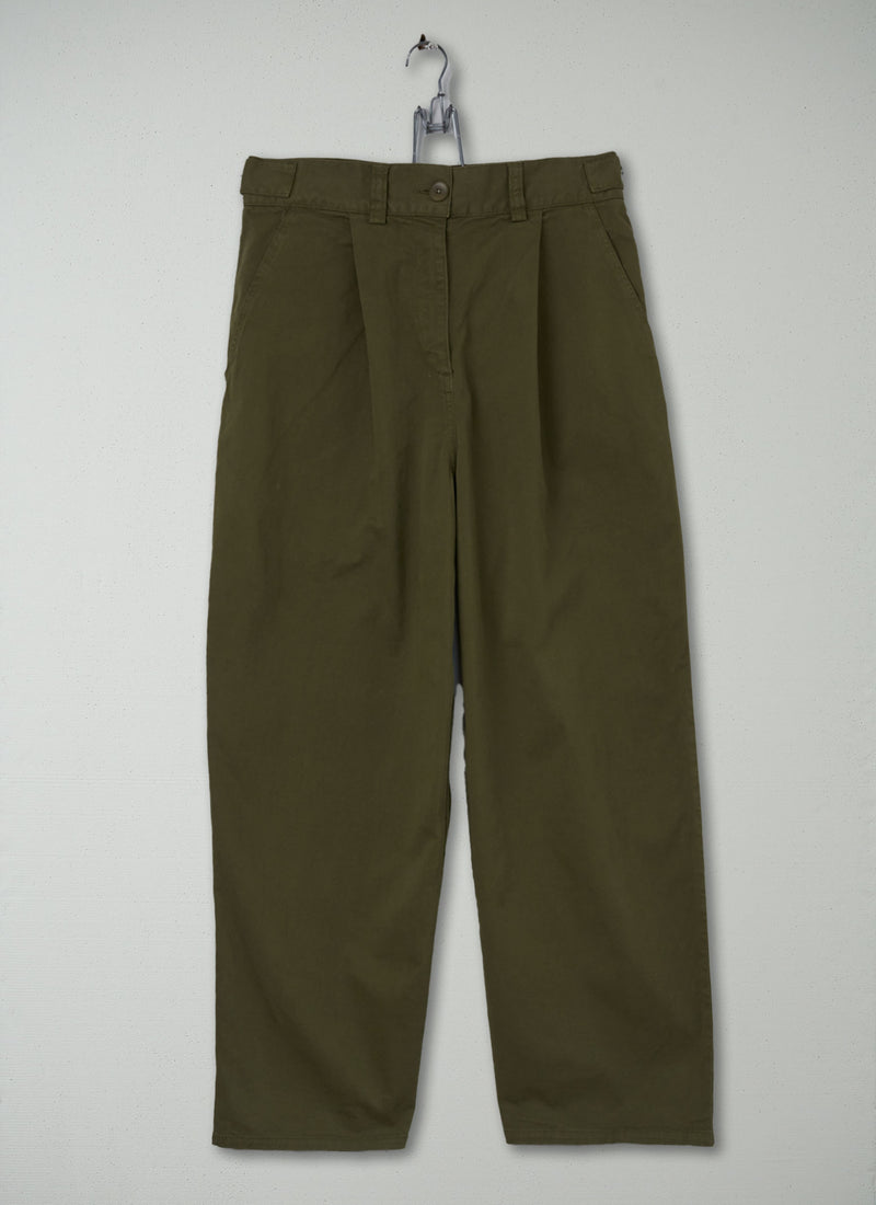 Reworn Side Tab Trousers Size 14 (1189) | Rich Olive