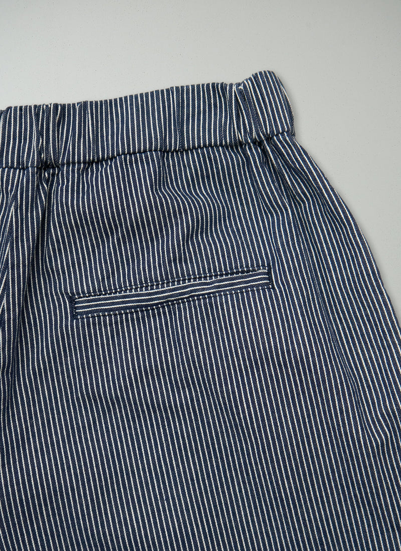 Reworn Indigo Stripe Cotton Trousers Size 12 (1539) | Multi