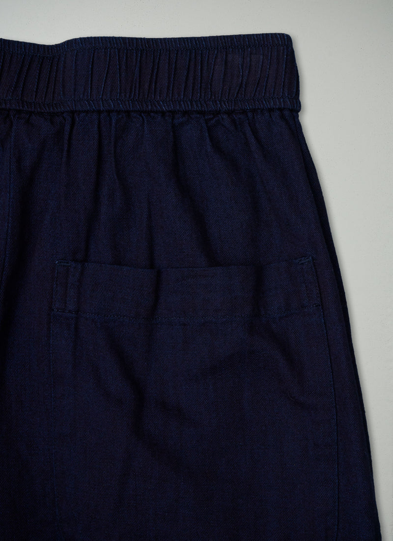 Reworn Cotton Twill Wide Leg Trousers Size L (1572) | Indigo