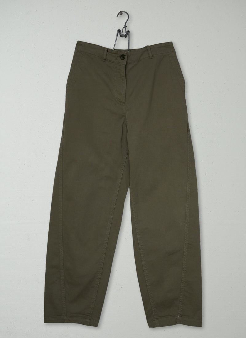 Reworn Forward Seam Cotton Twill Trousers Size 4 (1581) | Khaki