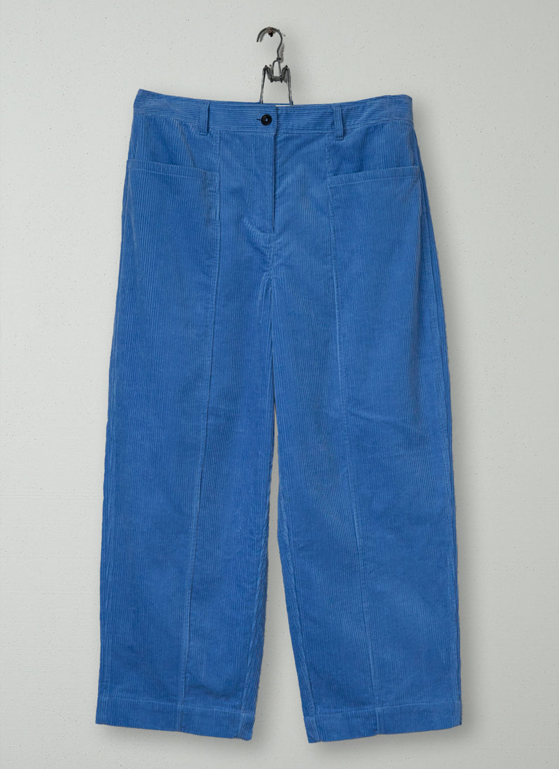 Reworn Organic Cord Trousers Size 4 (1427) | Woad