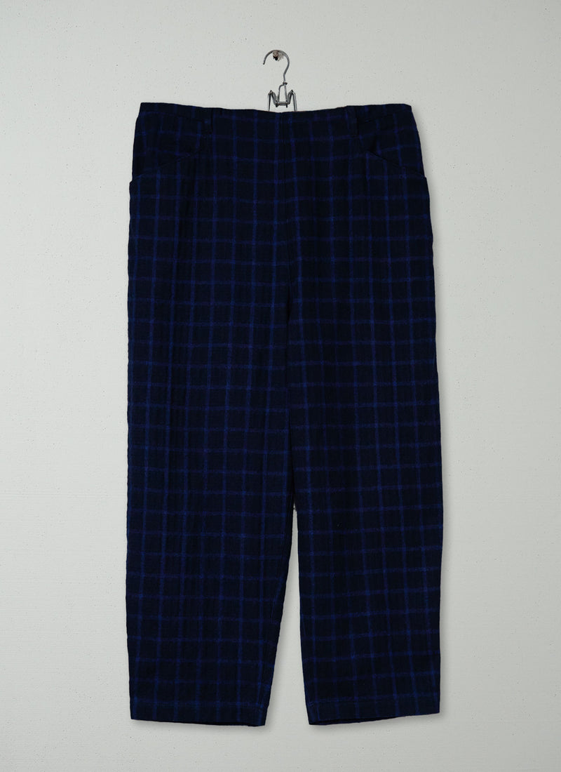 Reworn Alix Cotton Wool Trousers Size XXS (1568) | Navy