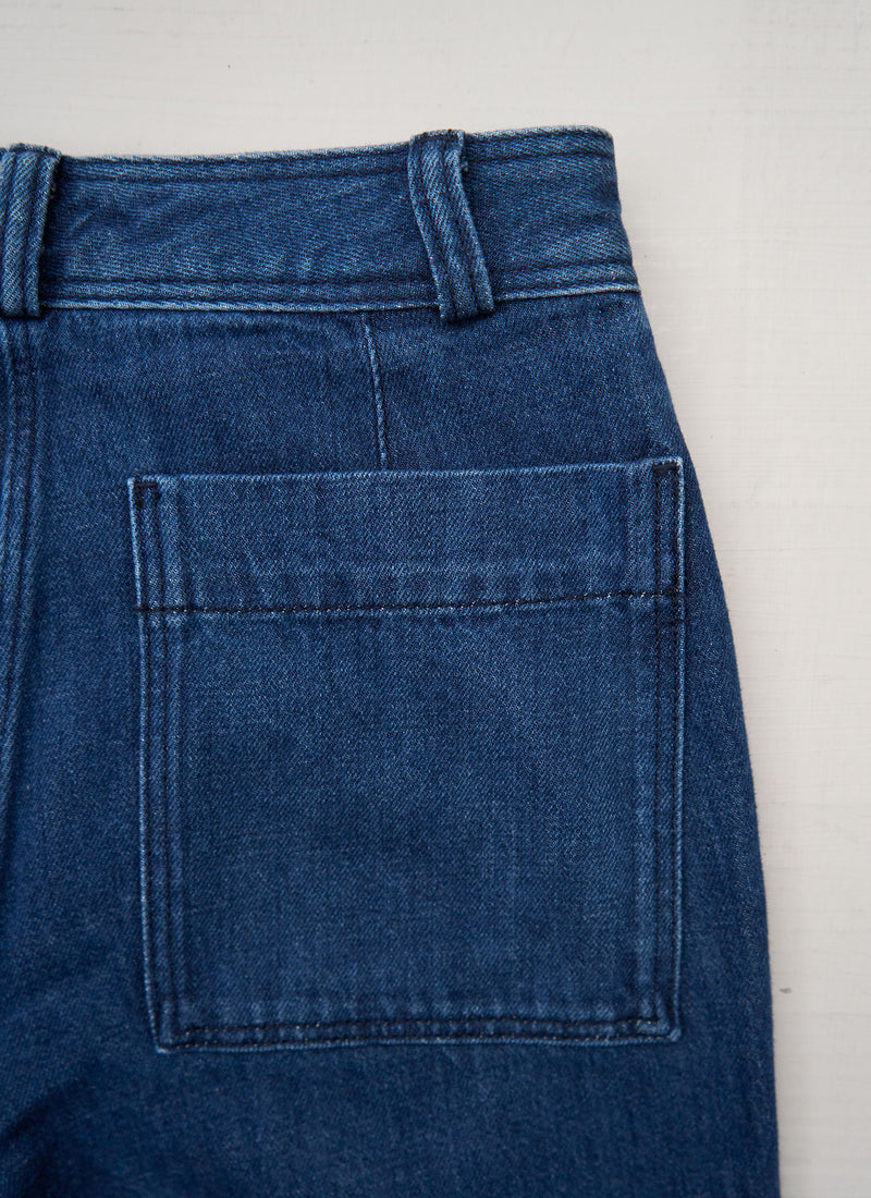 Reworn Denim Kick Flare Trousers Size 6 (1394) | Indigo