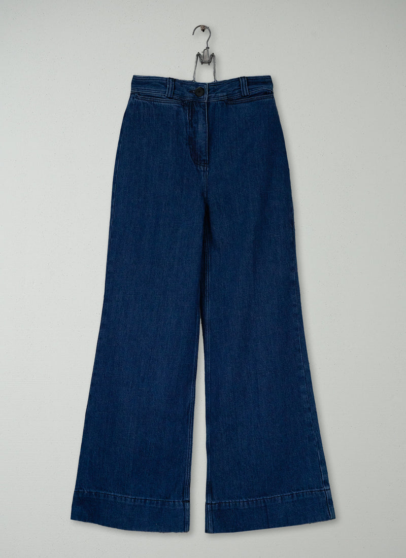 Reworn Denim Kick Flare Trousers Size 6 (1441) | Indigo