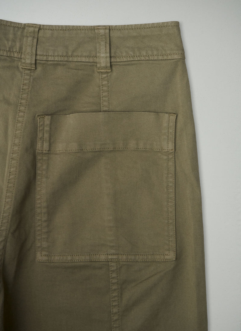 Reworn Panelled Cotton Twill Trousers Size 4 (1428) | Oil Cloth