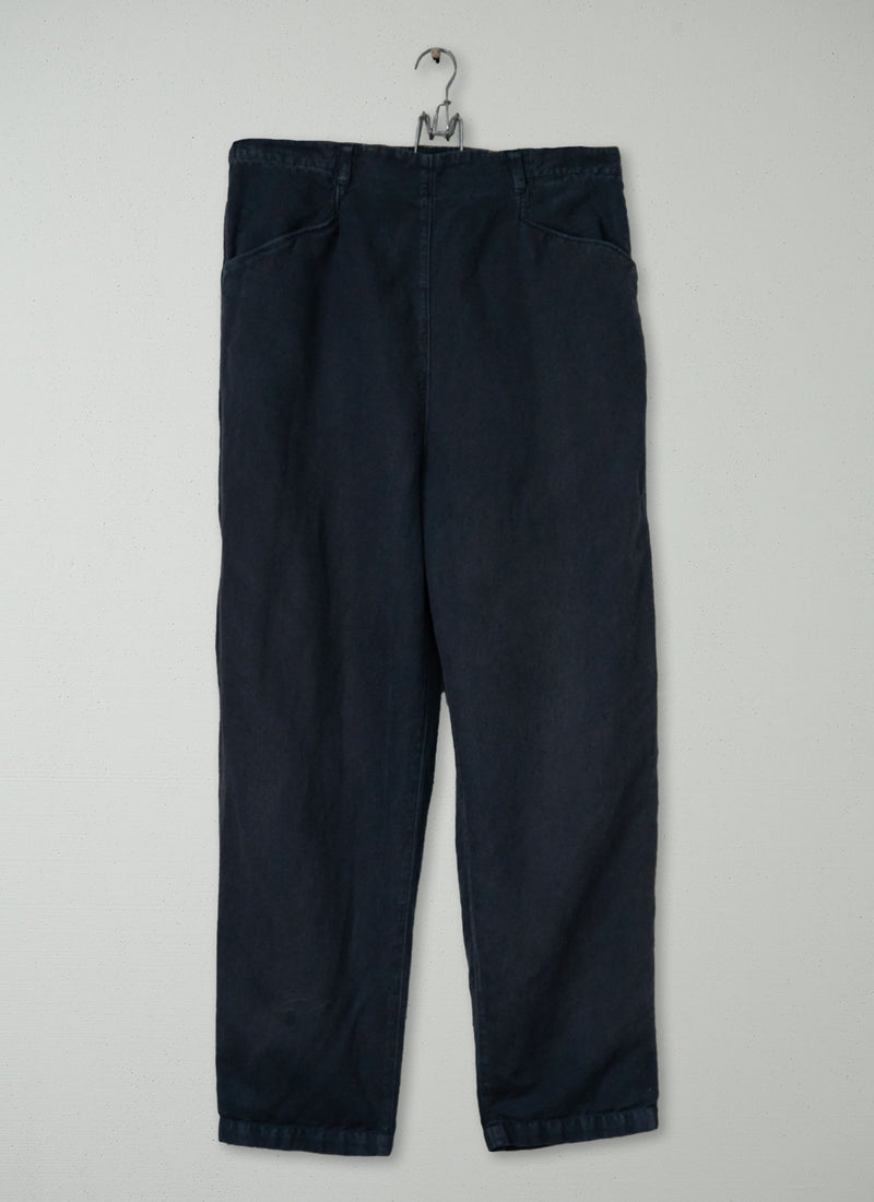 Reworn Alix Cotton Linen Trousers Size S (1466) | Slate