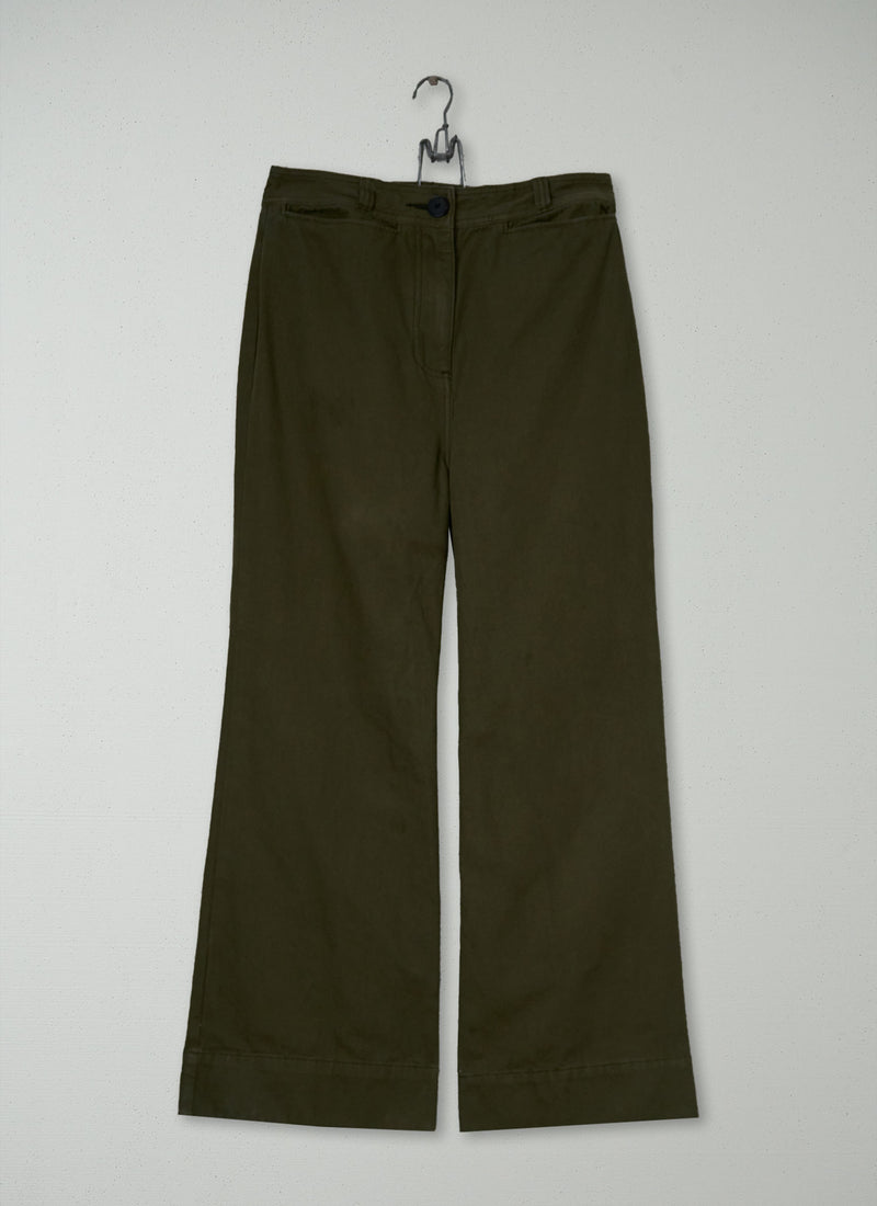 Reworn Kick Flare Trousers Size 10 (1213) | Seaweed
