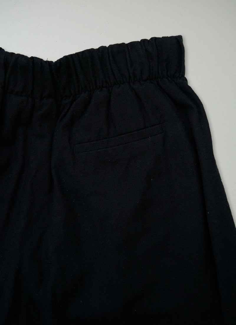 Reworn Wool Cotton Wide Leg Trousers Size 10 (1620) | Black