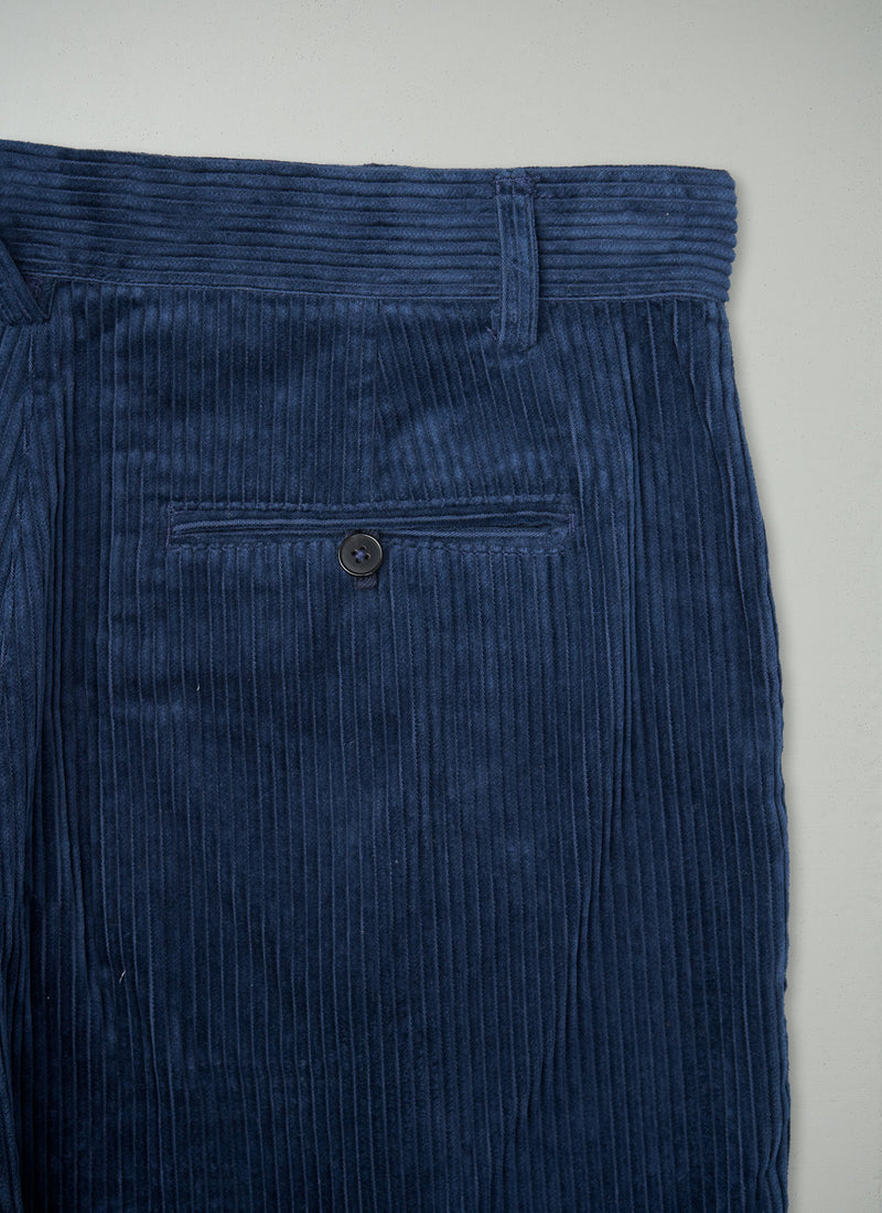 Reworn Organic Cord Trousers Size 18 (1518) | Navy