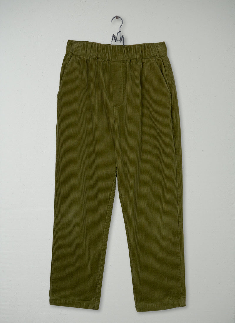 Reworn Cord Pull On Trousers Size 12 (1574) | Olive