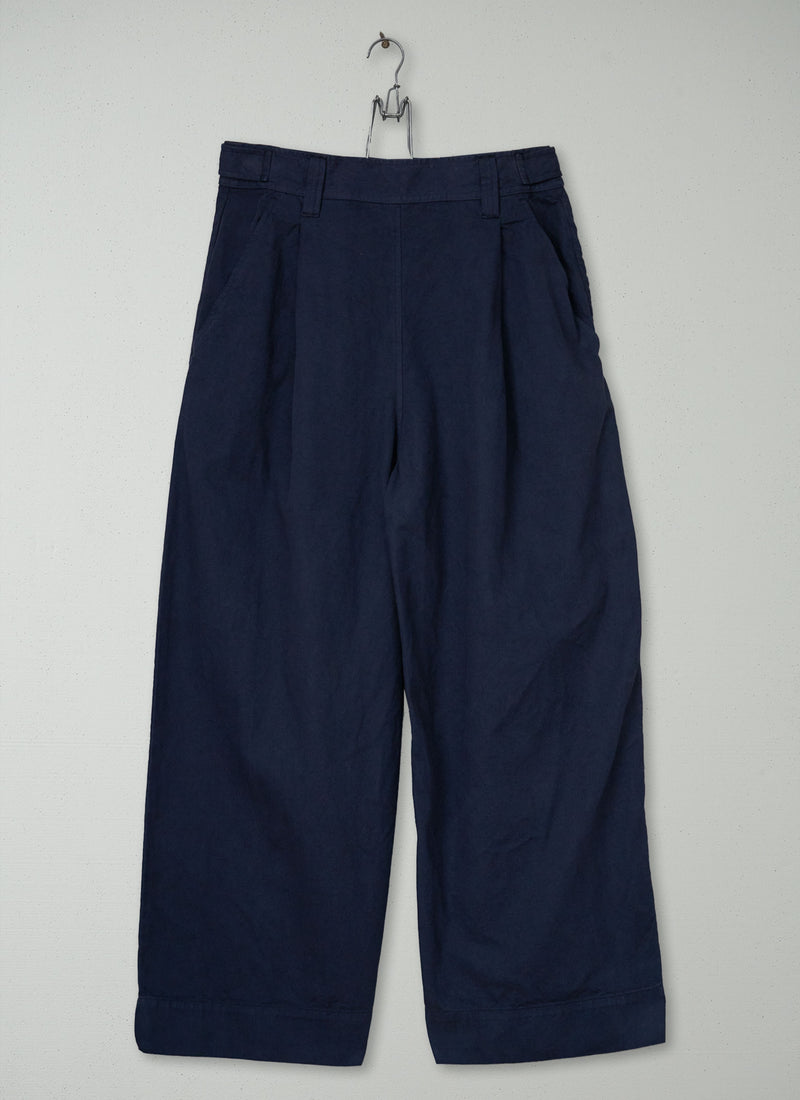 Reworn Cotton Canvas Trousers Size 10 (1566) | Navy